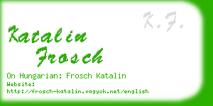 katalin frosch business card